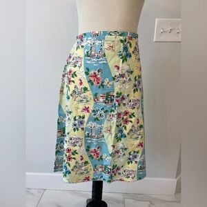 Colorful Patterned Cotton Fabric Briggs New York pencil skirt size 14